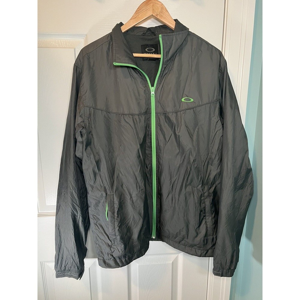 Men's Oakley lightweight Windbreaker Jacket Gray Green Large